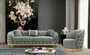 Casa Padrino Luxus Chesterfield Sofa Grau / Gold 240 x 95 x H. 72 cm - Modernes Wohnzimmer Sofa - Chesterfield Wohnzimmer M�bel