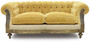 Casa Padrino Luxus Chesterfield Sofa Gelb / Beige / Braun 215 x 100 x H. 72 cm - Wohnzimmer Sofa - Hotel Sofa - Wohnzimmer M�bel - Chesterfield M�bel - Luxus M�bel - Luxus Einrichtung