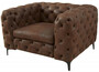 Casa Padrino Chesterfield Wohnzimmer Sessel Antik Braun 120 x 100 x H. 70 cm - Chesterfield Wohnzimmer M�bel