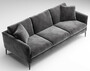 Casa Padrino Luxus Sofa Grau / Schwarz 240 x 98 x H. 60 cm - Wohnzimmer Sofa mit edlem Samtstoff - Luxus Wohnzimmer M�bel