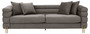 Casa Padrino Luxus Couch Grau / Messingfarben 230 x 95 x H. 70,5 cm - Wohnzimmer Sofa mit edlem Samtstoff - Luxus M�bel