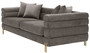 Casa Padrino Luxus Couch Grau / Messingfarben 230 x 95 x H. 70,5 cm - Wohnzimmer Sofa mit edlem Samtstoff - Luxus M�bel