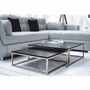 Casa Padrino Couchtisch 2er Set Schwarz / Silber - Wohnzimmer Mbel