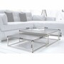Casa Padrino Couchtisch 2er Set Schwarz / Silber - Wohnzimmer Mbel