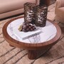 Casa Padrino Luxus Couchtisch Braun / Wei�-Lila  100 cm - Wohnzimmer M�bel