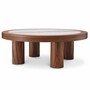 Casa Padrino Luxus Couchtisch Braun / Wei�-Lila  100 cm - Wohnzimmer M�bel