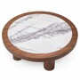 Casa Padrino Luxus Couchtisch Braun / Wei�-Lila  100 cm - Wohnzimmer M�bel