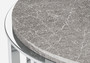 Casa Padrino Luxus Couchtisch Grau / Silber  100 x H. 42 cm - Runder Wohnzimmertisch mit Emperador Marmorplatte und Edelstahl Gestell - Wohnzimmerm�bel - Luxus Qualit�t