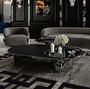 Casa Padrino Luxus Couchtisch Schwarz / Silber 150 cm - Ovaler Wohnzimmertisch - Hotel M�bel - Wohnzimmer M�bel - Luxus M�bel - Luxus Interior