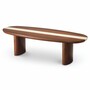 Casa Padrino Luxus Mahagoni Couchtisch Hochglanz Braun / Beige 140 cm - Wohnzimmer M�bel