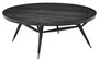 Casa Padrino Luxus Couchtisch Schwarzgrau / Antik Messing  100 x H. 38,5 cm - Runder Massivholz Wohnzimmertisch - Luxus Wohnzimmer M�bel