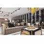 Casa Padrino Luxus Couchtisch Creme / Schwarz / Gold 115 cm - Hotel & Wohnzimmer M�bel