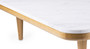 Casa Padrino Luxus Couchtisch Wei� / Naturfarben 120 x 120 x H. 35 cm - Moderner Eichenholz Wohnzimmertisch mit Volakas Marmorplatte - Wohnzimmer M�bel