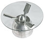 Casa Padrino Luxus Couchtisch Flugzeug Propeller Silber  90 x H. 51 cm - Runder Aluminium Wohnzimmertisch mit Glasplatte - Aluminium Flugzeug Flieger M�bel - Wohnzimmer M�bel - Luxus M�bel