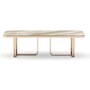 Casa Padrino Luxus Couchtisch Wei� / Beige - Hochwertige Verarbeitung - Moderne Wohnzimmer M�bel - Luxus Qualit�t 