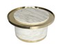 Casa Padrino Luxus Couchtisch Wei� / Gold  80 x H. 38 cm - Runder Marmor Wohnzimmertisch mit Edelstahl 