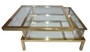 Casa Padrino Luxus Edelstahl Couchtisch Gold 100 x 100 x H. 40 cm - Quadratischer Wohnzimmertisch mit Glasplatten - Wohnzimmer M�bel 