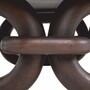 Casa Padrino Luxus Couchtisch mit Travertin Tischplatte Braun / Dunkelbraun  110 cm