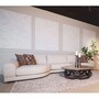 Casa Padrino Luxus Couchtisch mit Travertin Tischplatte Braun / Dunkelbraun  110 cm
