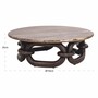 Casa Padrino Luxus Couchtisch mit Travertin Tischplatte Braun / Dunkelbraun  110 cm