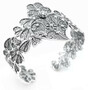 Casa Padrino Luxus Damen Armreif Silber - Handgefertigtes Sterlingsilber Armband - Eleganter Damenschmuck - Damen Armschmuck - Luxus Kollektion