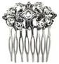 Casa Padrino Luxus Damen Haarkamm Silber - Eleganter Sterlingsilber Haarkamm mit Markasit und Zirkonia Kristallen - Handgefertigter Damenschmuck - Damen Haarschmuck - Luxus Kollektion