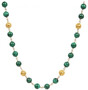 Casa Padrino Luxus Damen Halskette Gr�n / Gold - Handgefertigte 19,2 Karat Gold Kette mit edlem Malachit - Hochwertiger Gold Damenschmuck - Luxus Kollektion