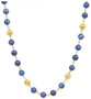 Casa Padrino Luxus Damen Halskette Blau / Gold - Handgefertigte 19,2 Karat Gold Kette mit edlem Lapislazuli Lasurstein - Hochwertiger Gold Damenschmuck - Luxus Kollektion