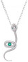 Casa Padrino Luxus Damen Halskette Schlange Silber / Gr�n - Elegante handgefertigte Sterlingsilber Kette mit Edelsteinen - Luxus Damenschmuck 
