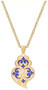Casa Padrino Luxus Damen Halskette Gold / Blau - Elegante vergoldete Sterlingsilber Kette - Handgefertigter Luxus Damenschmuck