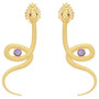 Casa Padrino Luxus Damen Ohrringe Schlange Gold / Lila - Elegante handgefertigte vergoldete Sterlingsilber Ohrringe mit Edelsteinen - Handgefertigter Luxus Damenschmuck
