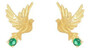 Casa Padrino Luxus Damen Ohrringe Taube Gold / Gr�n - Handgefertigte vergoldete Sterlingsilber Ohrringe mit Edelsteinen - Luxus Damenschmuck