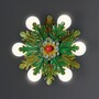 Casa Padrino Luxus Deckenleuchte Mehrfarbig  33 x H. 11 cm - Handgefertigte Deckenleuchte aus Schmiedeeisen mit Blattwerk - Luxus Kollektion - Edel & Prunkvoll 