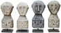 Casa Padrino Luxus Deko Antik Stil Naturstein Statuen 5er Set - Stein Skulpturen - Stein Figuren - Deko Accessoires - Schreibtisch Deko - Wohnzimmer Deko - Luxus M�bel