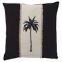 Casa Padrino Luxus Deko Baumwoll Kissen Palme Schwarz / Beige 50 x 50 cm