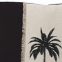 Casa Padrino Luxus Deko Baumwoll Kissen Palme Schwarz / Beige 50 x 50 cm