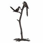 Casa Padrino Luxus Deko Bronze Skulptur Papageien auf Ast H. 150 cm - Deko Figur
