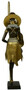 Casa Padrino Luxus Deko Bronze Skulptur Massai Kriegerin Schwarz / Mehrfarbig / Gold 57 x 45 x H. 170 cm - Gro�e Bronzefigur mit Sockel - Hotel & Restaurant Dekofigur - Luxus Qualit�t