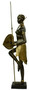 Casa Padrino Luxus Deko Bronze Skulptur Massai Kriegerin Schwarz / Mehrfarbig / Gold 57 x 45 x H. 170 cm - Gro�e Bronzefigur mit Sockel - Hotel & Restaurant Dekofigur - Luxus Qualit�t