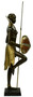 Casa Padrino Luxus Deko Bronze Skulptur Massai Kriegerin Schwarz / Mehrfarbig / Gold 57 x 45 x H. 170 cm - Gro�e Bronzefigur mit Sockel - Hotel & Restaurant Dekofigur - Luxus Qualit�t