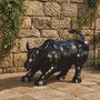 Casa Padrino Luxus Deko Bronze Skulptur Stier Grau 86 cm - Bronze Figur 