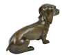 Casa Padrino Luxus Bronze Skulptur Dackel Hund 41 x 12 x H 24 cm Figur Antik Stil 