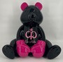 Casa Padrino Luxus Deko Figur Boxer Teddyb�r Schwarz / Lila 50 cm - Deko Skulptur