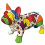 Casa Padrino Deko Figur Hund Bulldogge Wei� / Bunt 88 cm - Deko Skulptur 