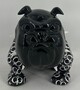 Casa Padrino Luxus Deko Figur Hund Bulldogge Schwarz / Wei� 20 cm - Deko Skulptur