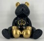 Casa Padrino Luxus Deko Figur Boxer Teddyb�r Schwarz / Gold 50 cm - Deko Skulptur