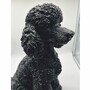 Casa Padrino Deko Figur Hund Pudel Schwarz H. 47 cm - Deko Skulptur