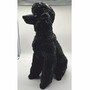 Casa Padrino Deko Figur Hund Pudel Schwarz H. 47 cm - Deko Skulptur