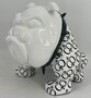 Casa Padrino Luxus Deko Figur Hund Bulldogge Wei� / Schwarz 20 cm - Deko Skulptur