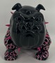 Casa Padrino Luxus Deko Figur Hund Bulldogge Schwarz / Pink 20 cm - Deko Skulptur